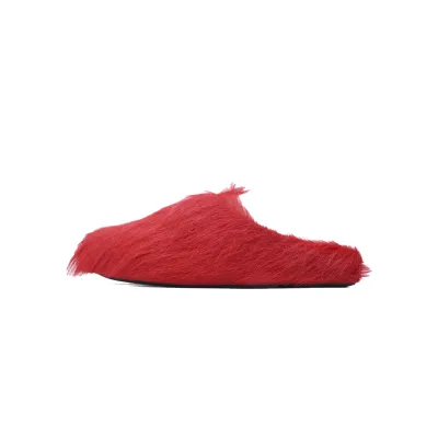 Marni Red LONG-HAIR CALFSKIN FUSSBETT SABOT Slide SBMR000600P412200B56 01