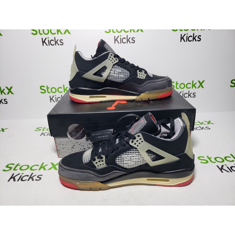 PK God Batch OFF White x Air Jordan 4 Bred CV9388-001