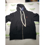 Polo Ralph Lauren Men's Double Knit Full-Zip Hoodie Sweatshirt Black and Red