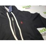 Polo Ralph Lauren Men's Double Knit Full-Zip Hoodie Sweatshirt Black and Red