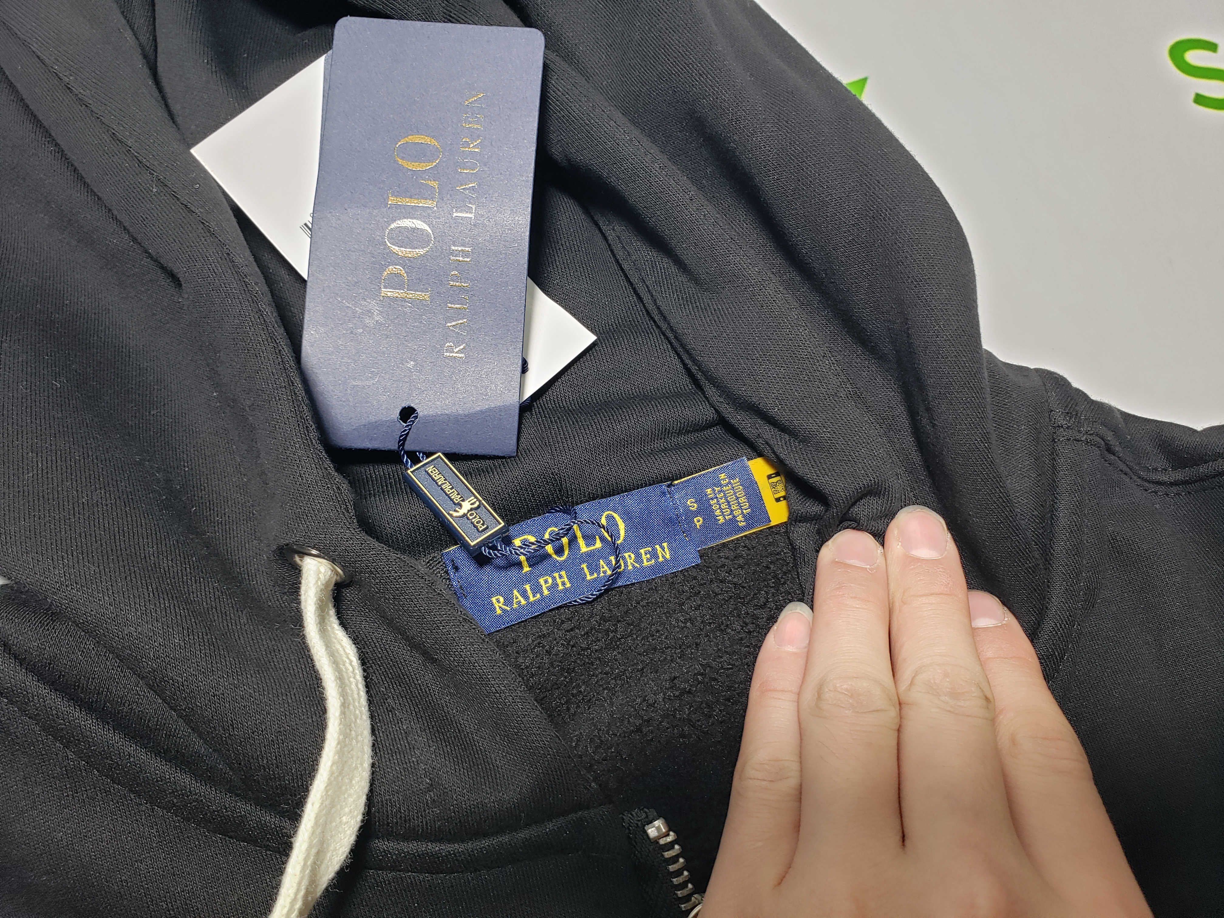 Polo Ralph Lauren Men's Double Knit Full-Zip Hoodie Sweatshirt Black and Red