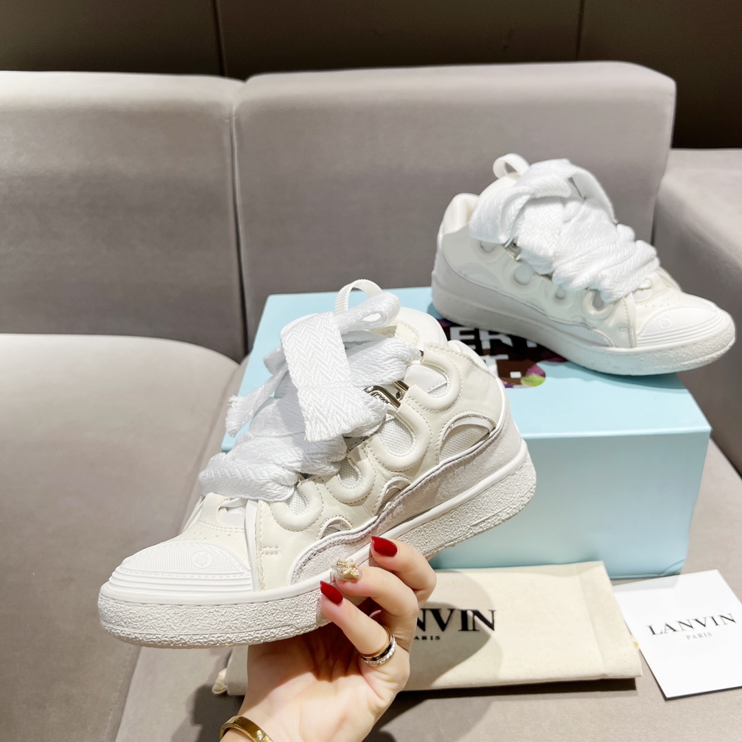 Lanvin Curb Sneakers All White PB FW SKDK02 DRAG H220000