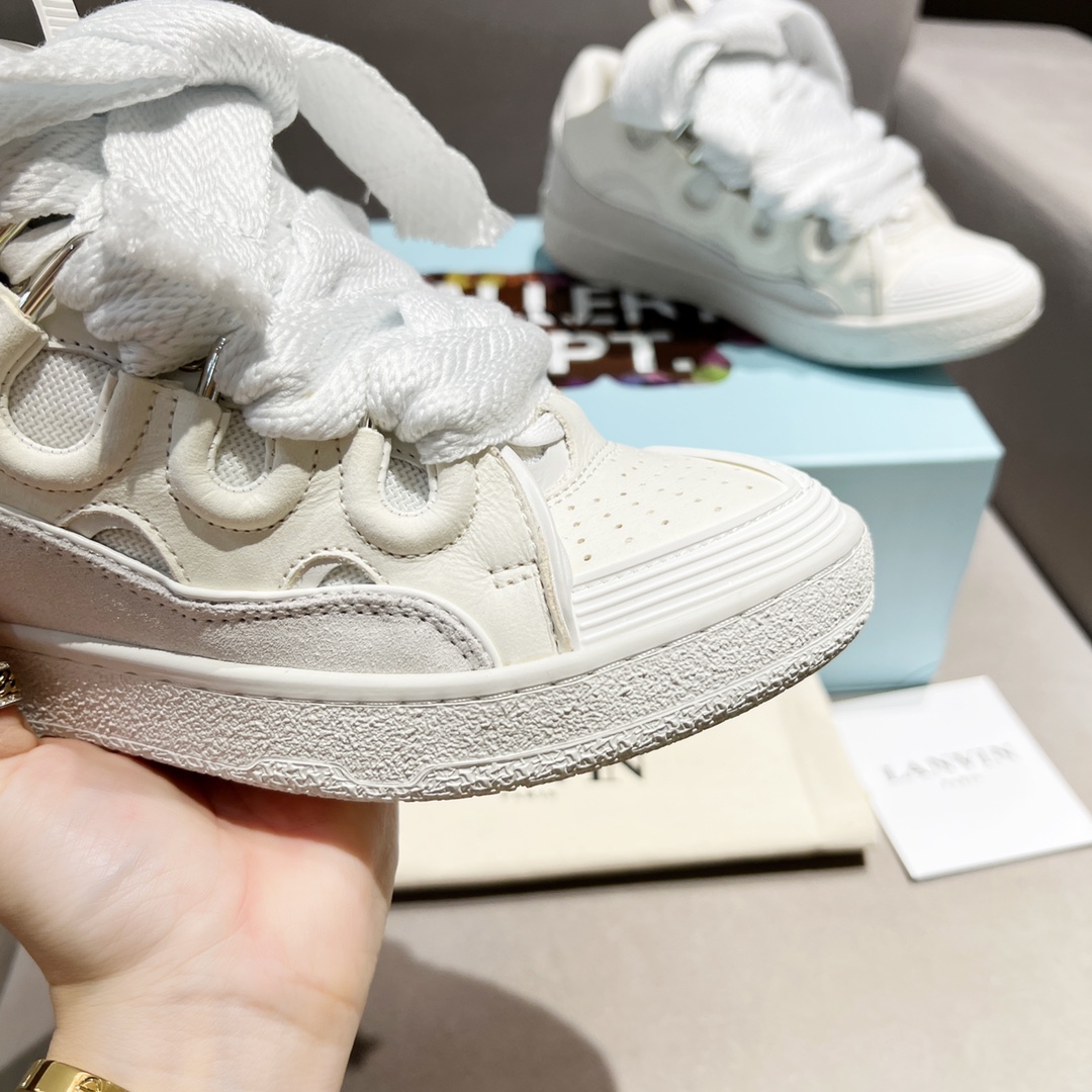 Lanvin Curb Sneakers All White PB FW SKDK02 DRAG H220000