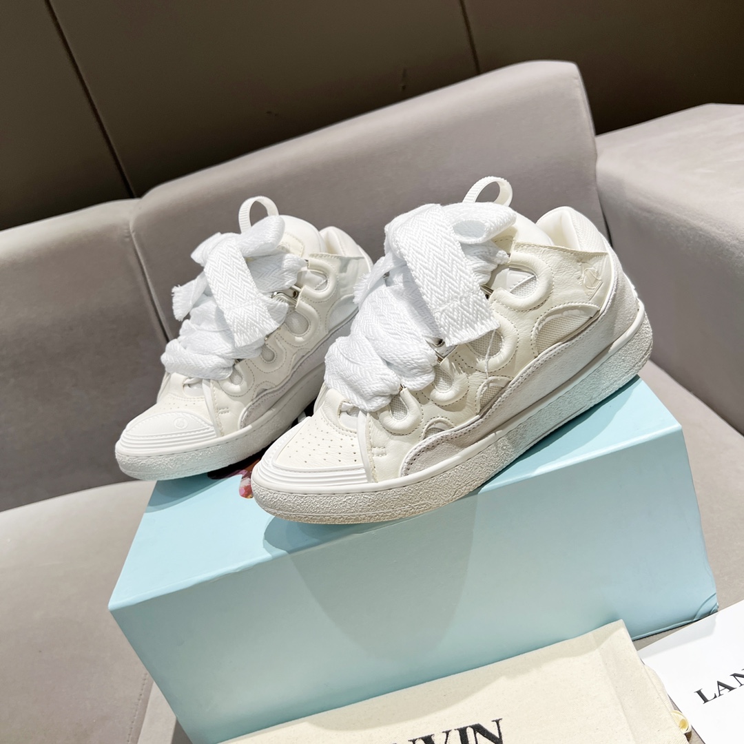 Lanvin Curb Sneakers All White PB FW SKDK02 DRAG H220000