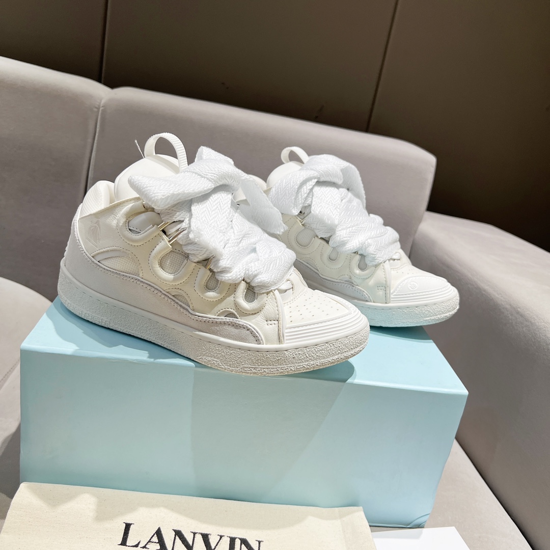 Lanvin Curb Sneakers All White PB FW SKDK02 DRAG H220000