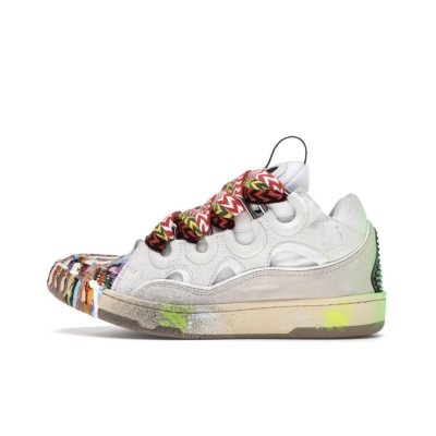 Gallery Dept. x Lanvin Printed Curb Sneakers White PB FM-SKRK11-DRGD-E21 01