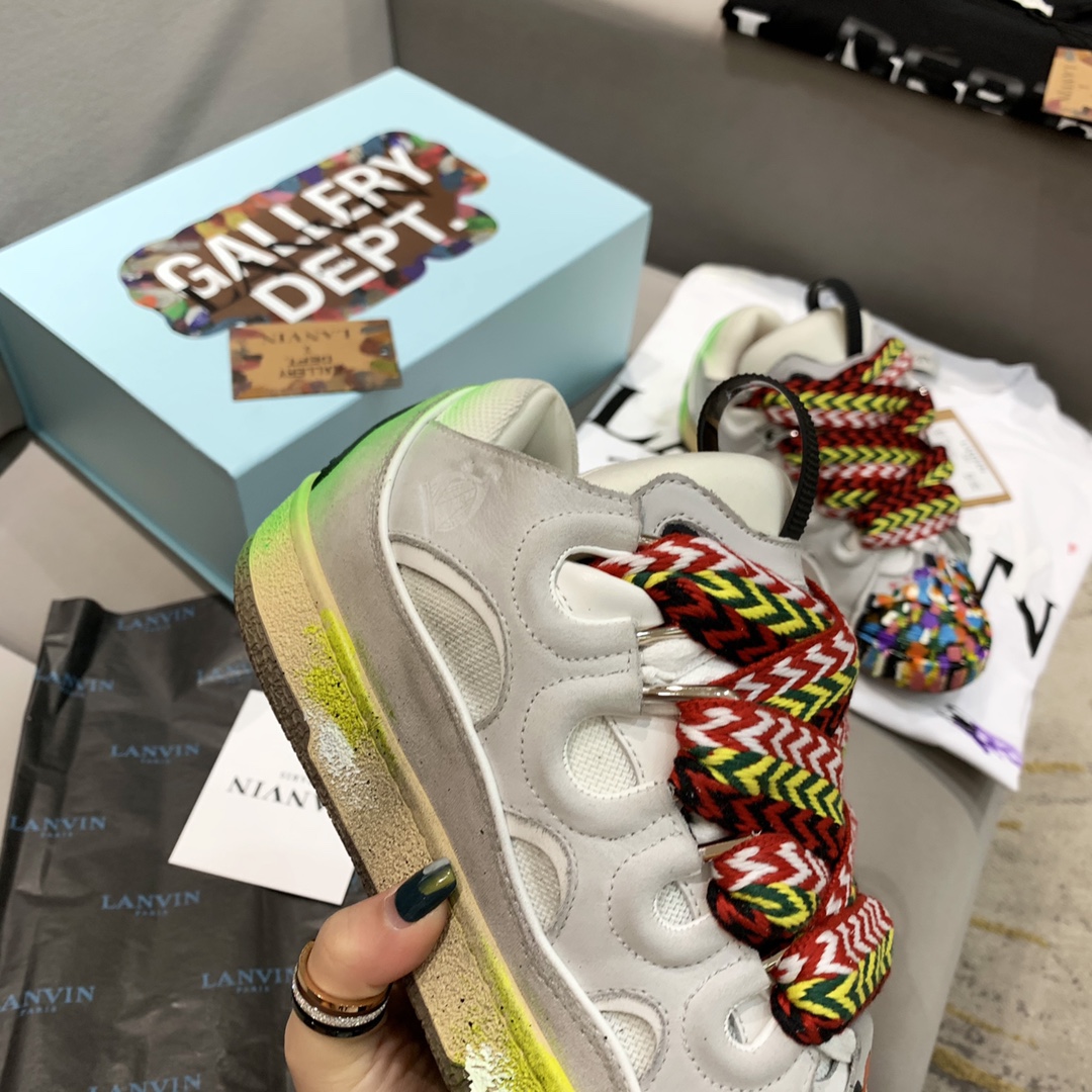 Gallery Dept. x Lanvin Printed Curb Sneakers White PB FM-SKRK11-DRGD-E21