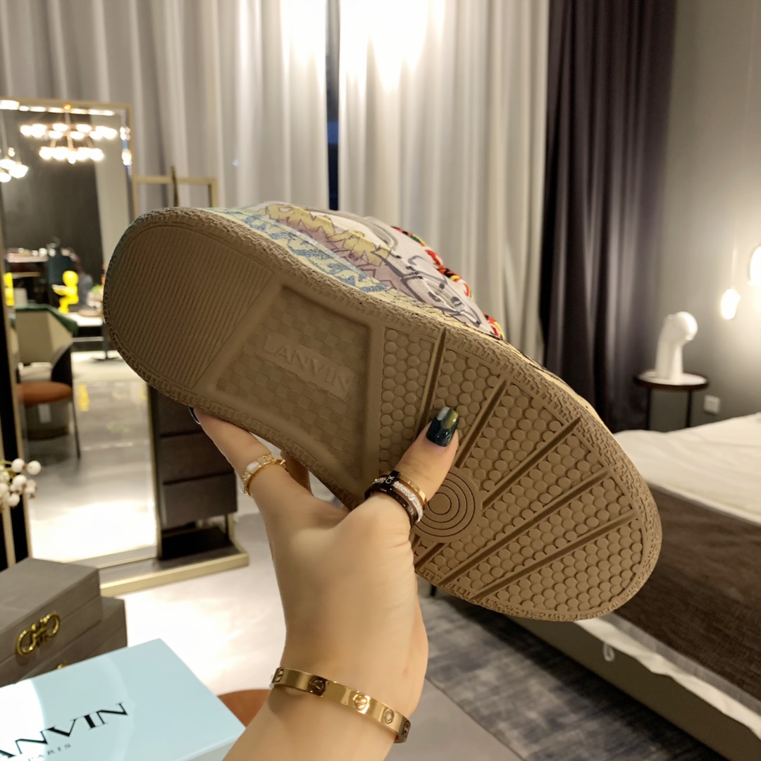 Lanvin Curb Sneaker Graffiti PB FW-SKDK02-STUD-P22-00M2