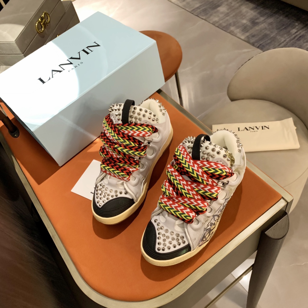Lanvin Curb Sneaker Graffiti PB FW-SKDK02-STUD-P22-00M2