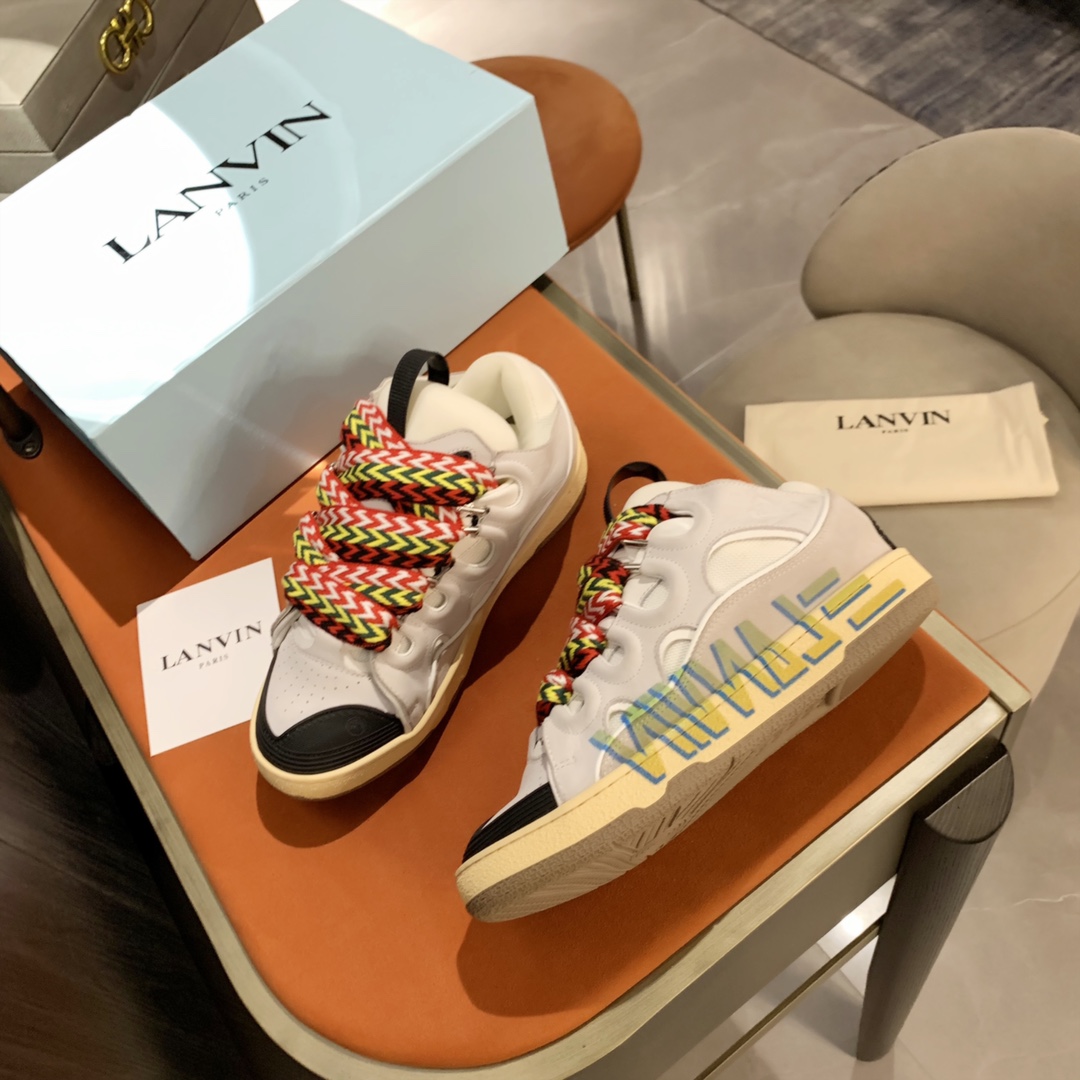 Lanvin Curb Sneaker White White Print PB 250307