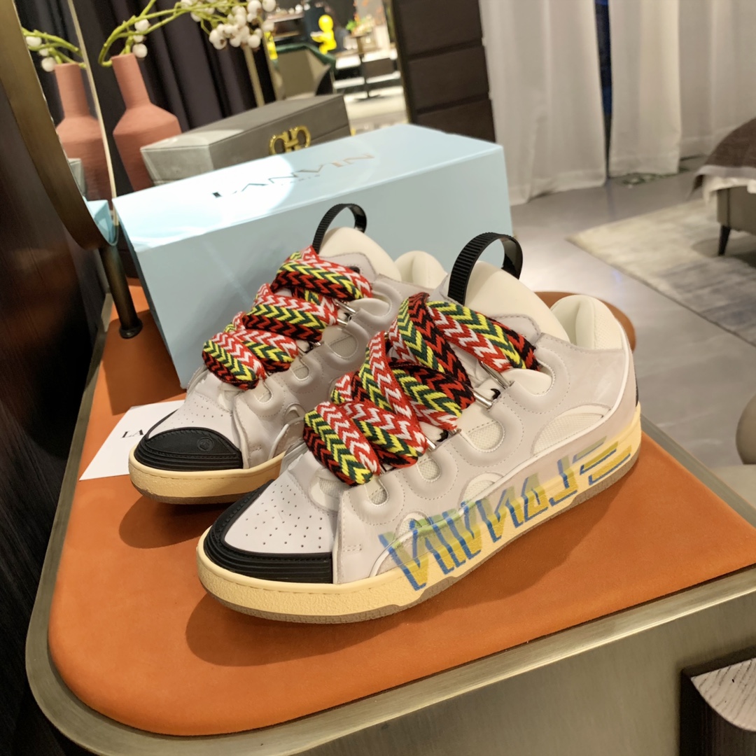 Lanvin Curb Sneaker White White Print PB 250307