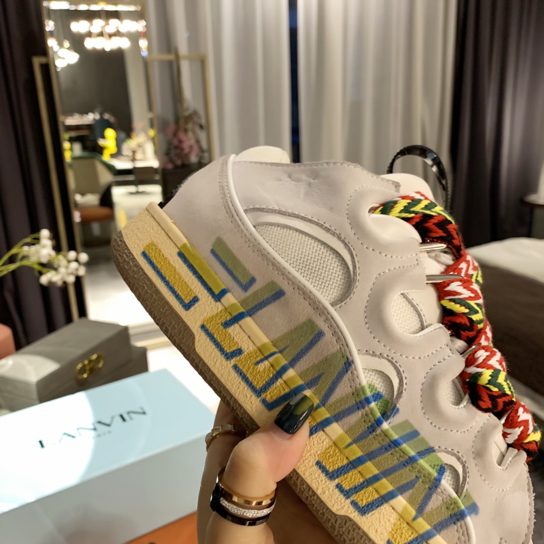 Lanvin Curb Sneaker White White Print PB 250307