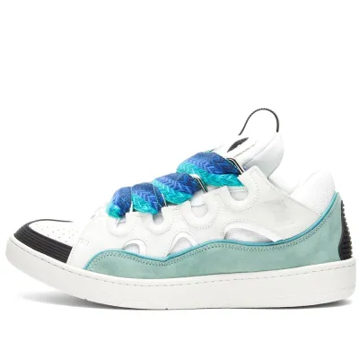 Lanvin Curb Sneakers White Green PB FW SKDK02 DRAG H220040 01