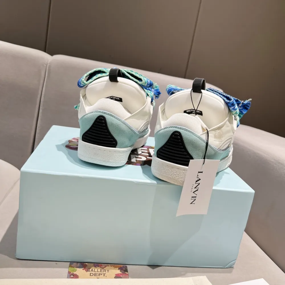 Lanvin Curb Sneakers White Green PB FW SKDK02 DRAG H220040