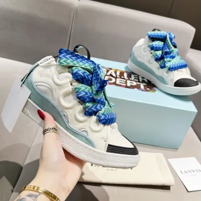 Lanvin Curb Sneakers White Green PB FW SKDK02 DRAG H220040 02