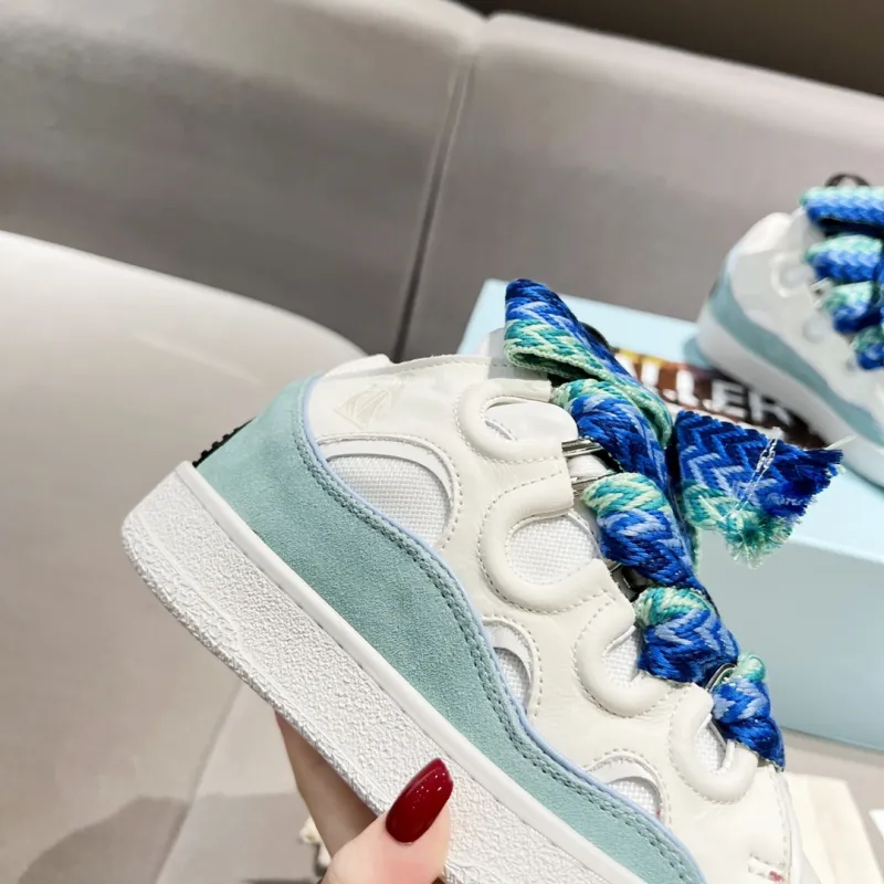 Lanvin Curb Sneakers White Green PB FW SKDK02 DRAG H220040