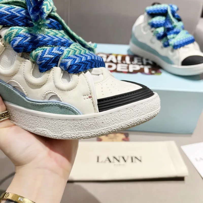 Lanvin Curb Sneakers White Green PB FW SKDK02 DRAG H220040