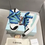 Lanvin Curb Sneakers White Green PB FW SKDK02 DRAG H220040