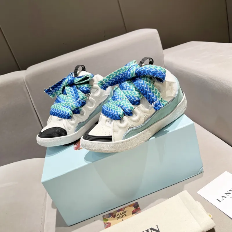 Lanvin Curb Sneakers White Green PB FW SKDK02 DRAG H220040