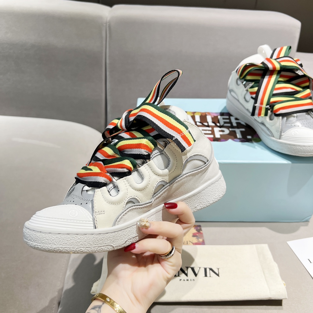 Lanvin Curb Sneakers White Multi PB FM SKRK11 REFL P2200