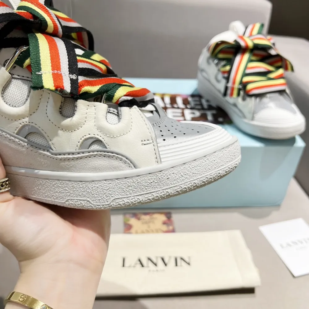 Lanvin Curb Sneakers White Multi PB FM SKRK11 REFL P2200
