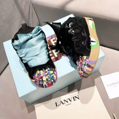 Lanvin Leather Curb Sneaker Gallery Dept. Black Multi PB FW-SKDK02-DRGD-P2210S1 02