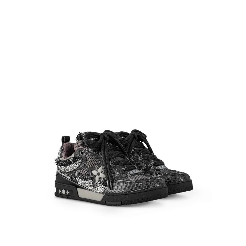 Louis Vuitton LV Skate Sneaker Black Swarovski Monogram 1ABMHV