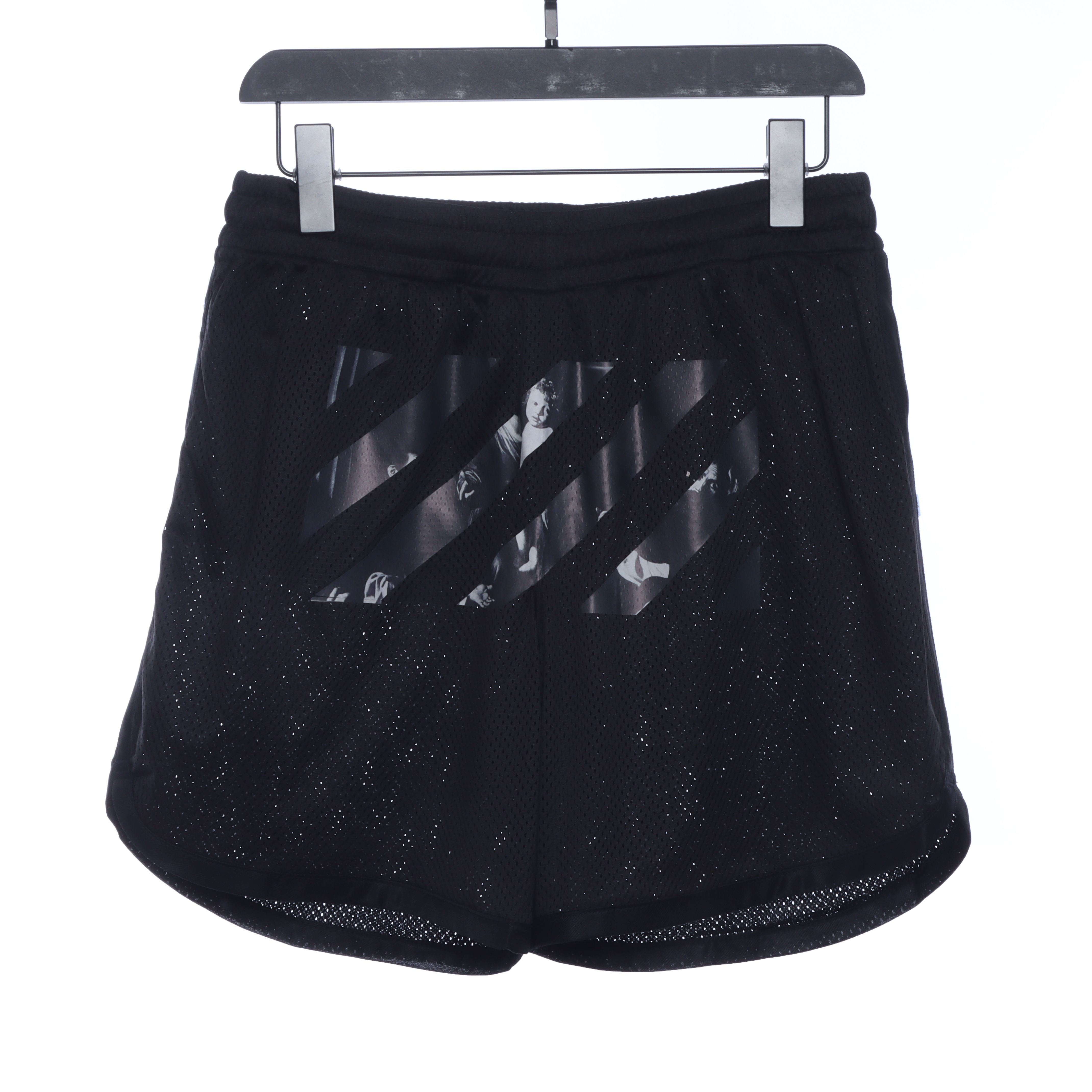 Off White Logo twill print shorts 0543