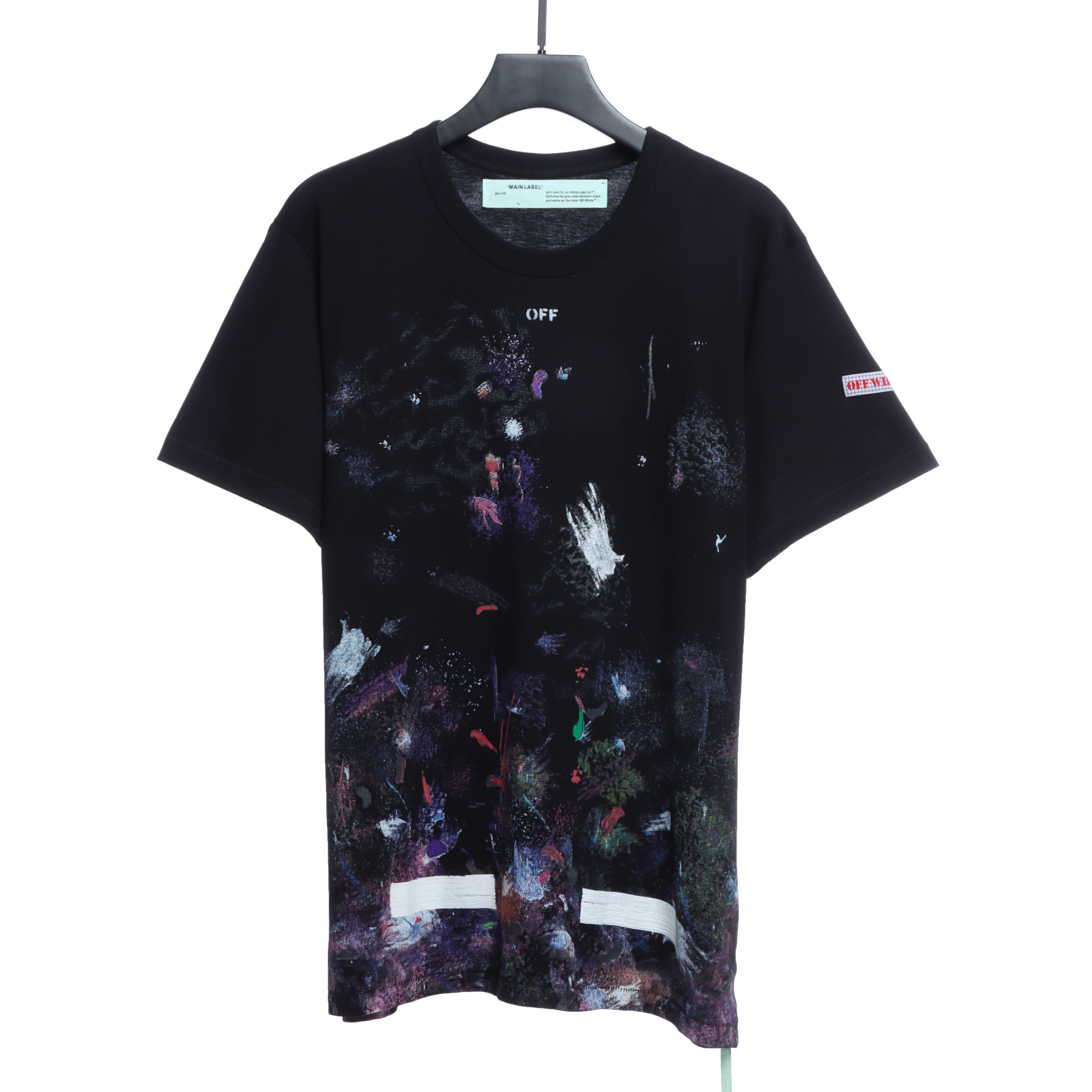 Off White Starry Sky Freworks Ink Arrow T-Shirt 0543