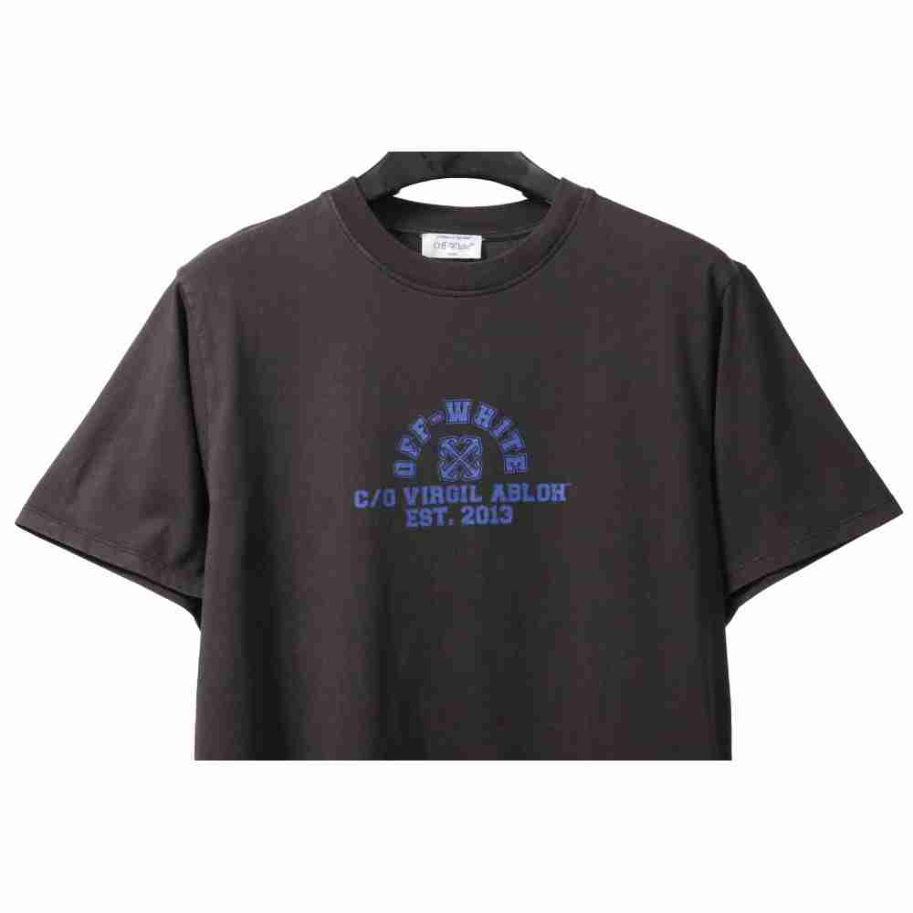 Off White Washed Blue Arrow T-Shirt 0543