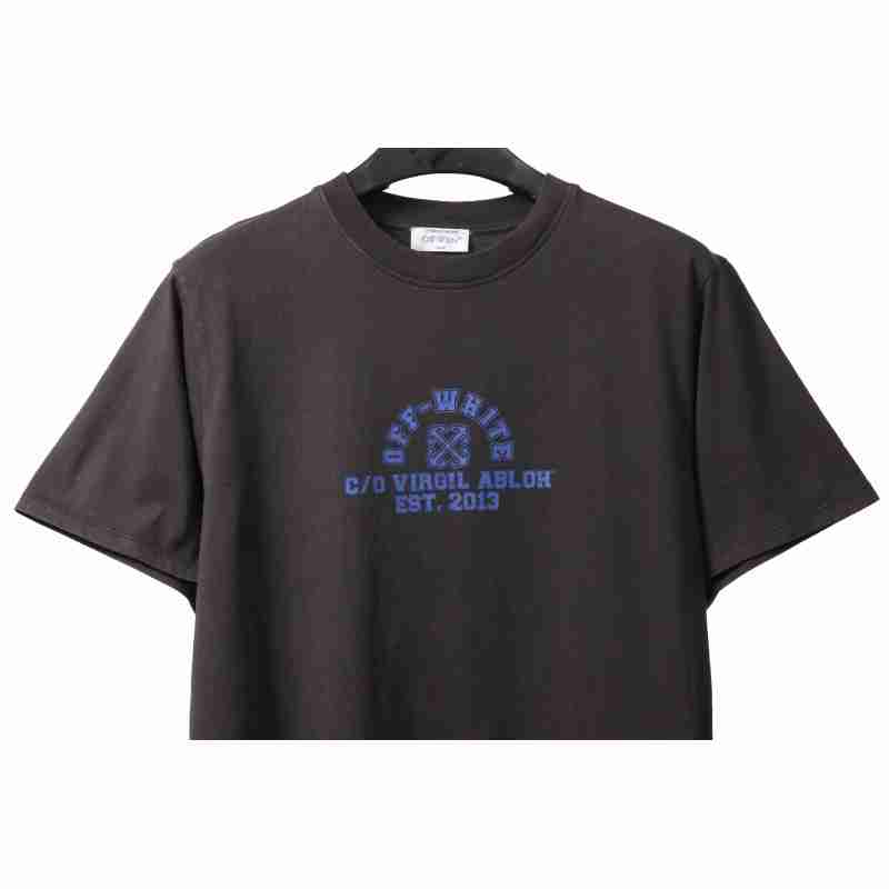 Off White Washed Blue Arrow T-Shirt 0543