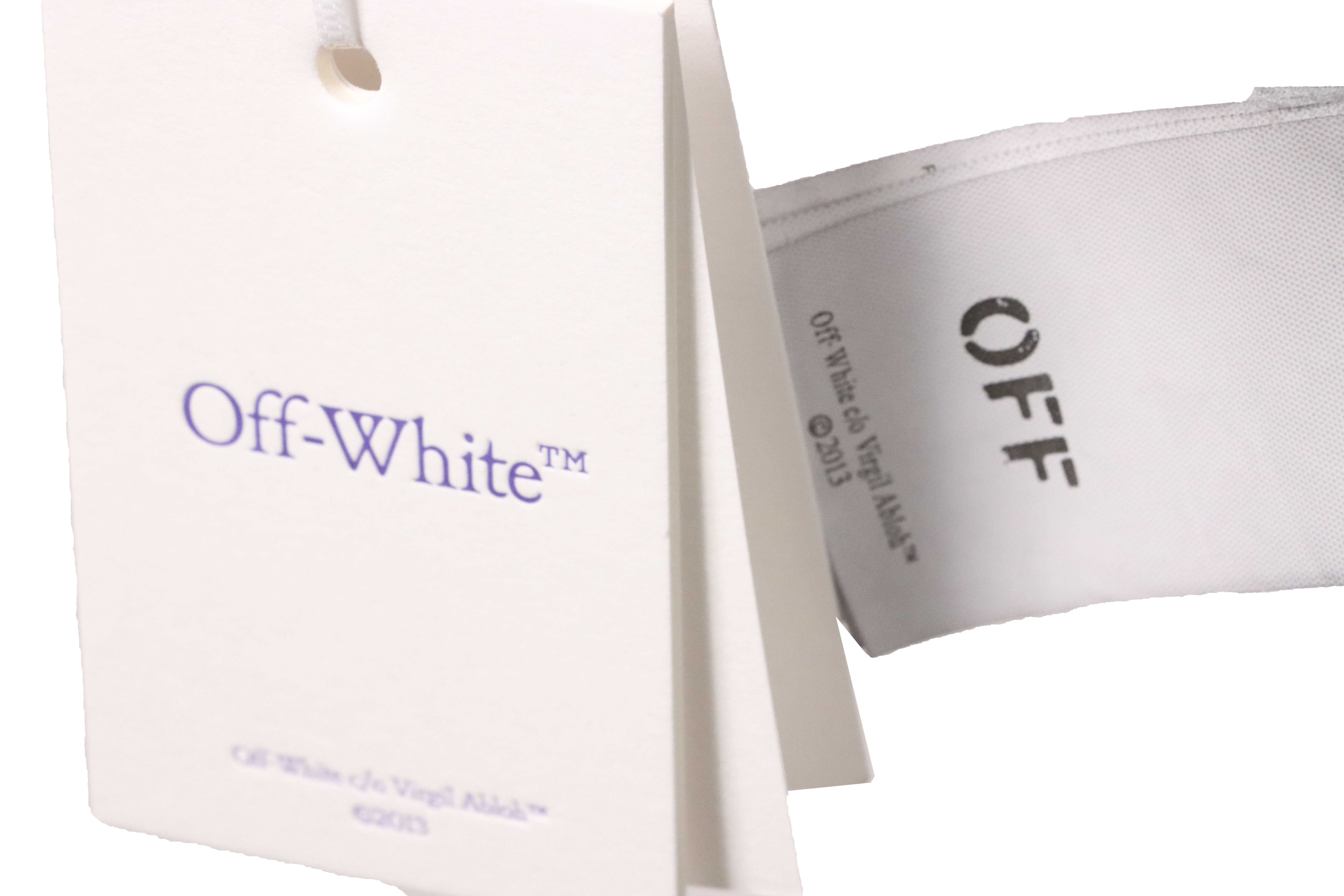 Off White Washed Blue Arrow T-Shirt 0543