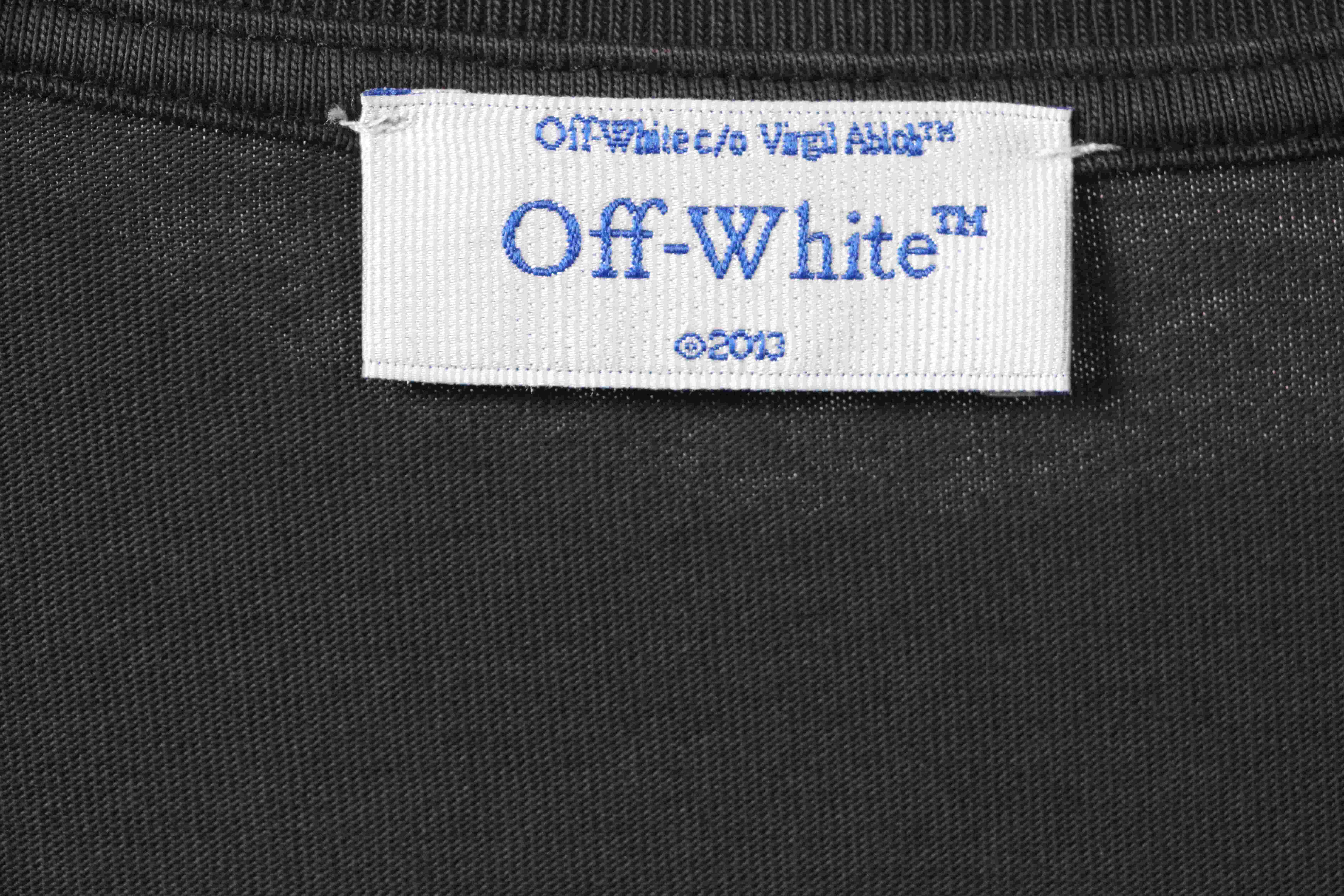 Off White Washed Blue Arrow T-Shirt 0543