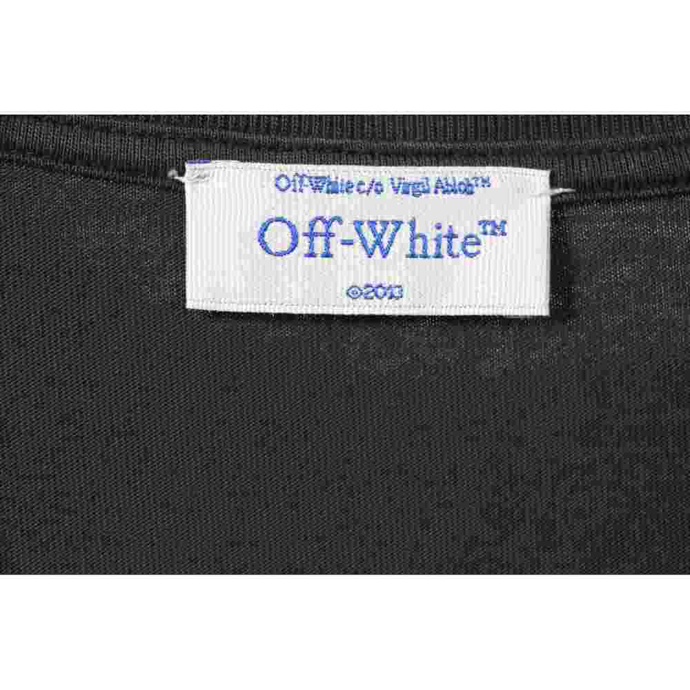 Off White Washed Blue Arrow T-Shirt 0543