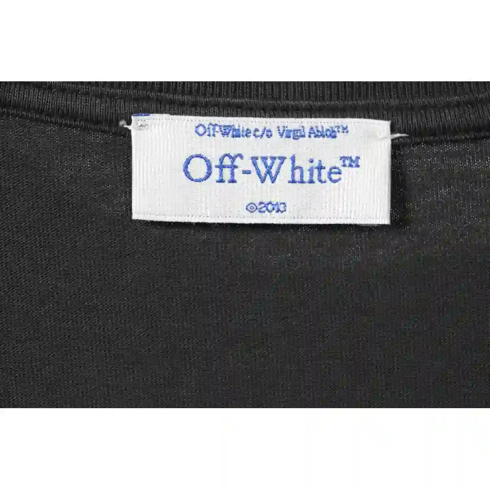 Off White Washed Blue Arrow T-Shirt 0543