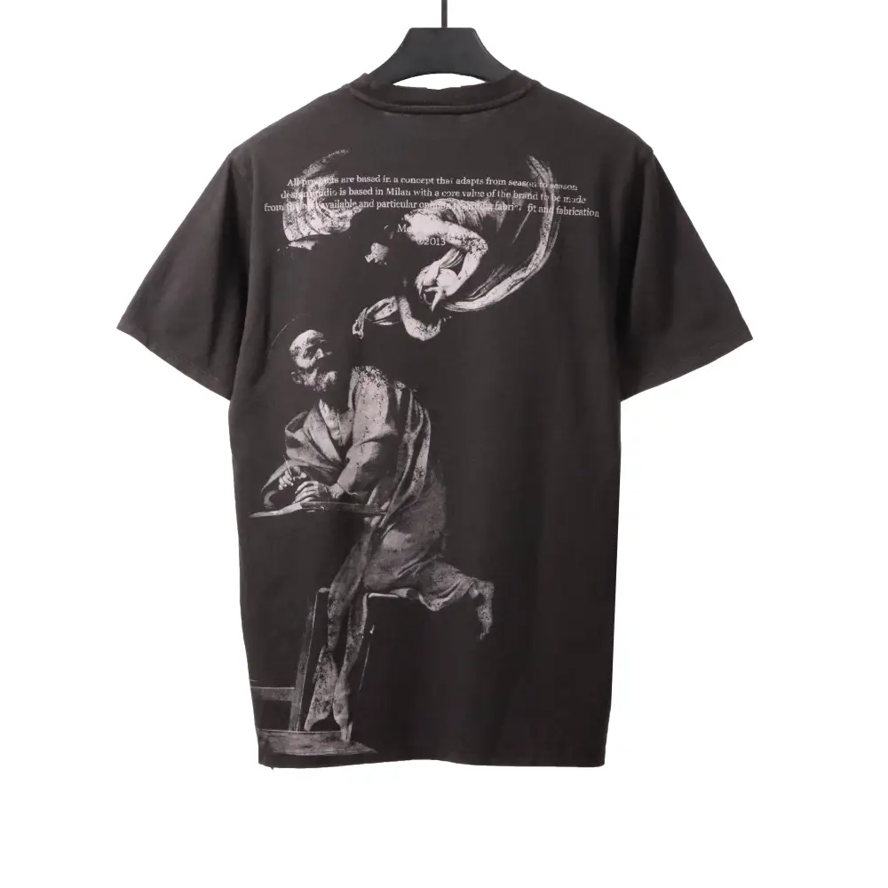 Off White Water-washed old man T-Shirt 0543