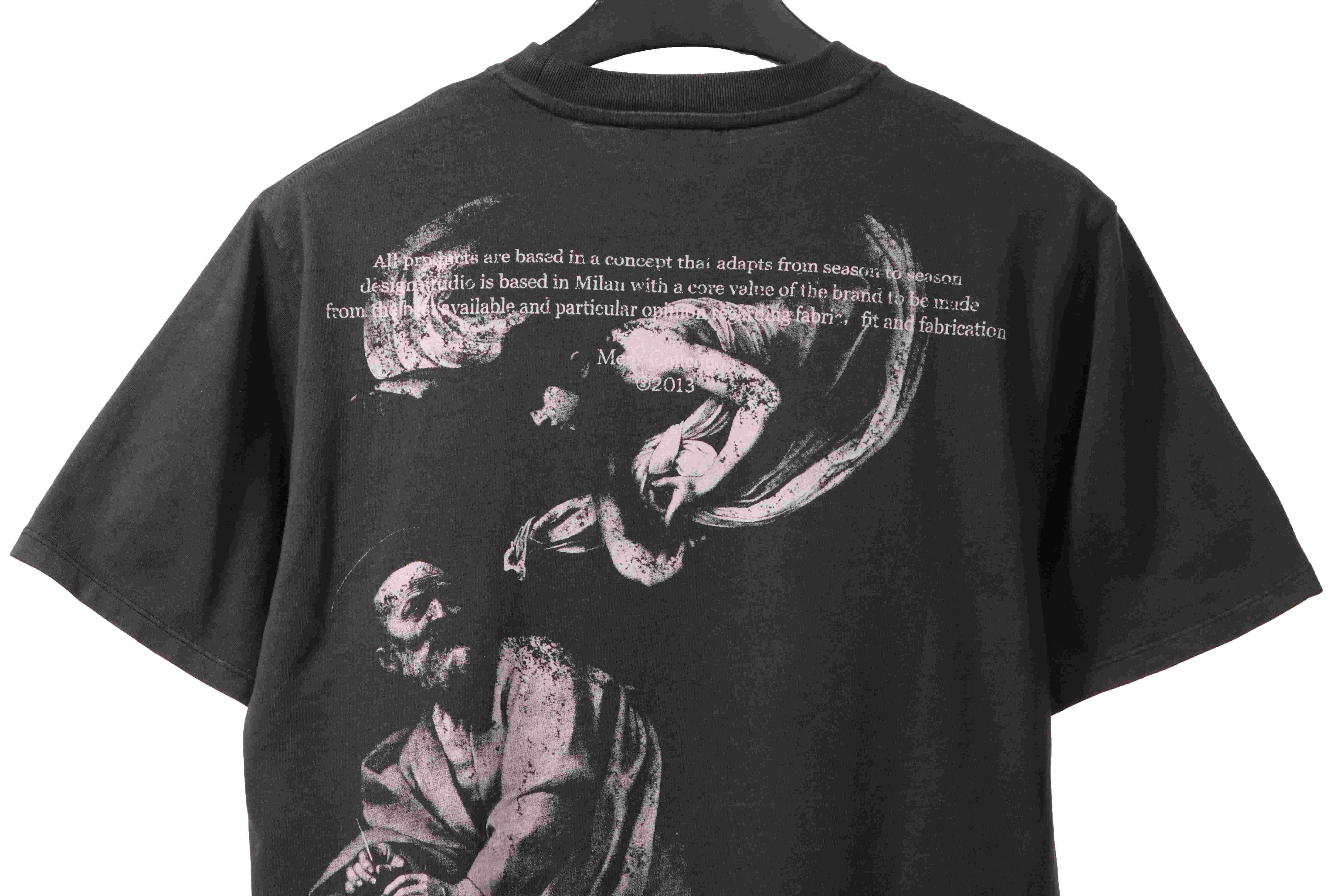 Off White Water-washed old man T-Shirt 0543