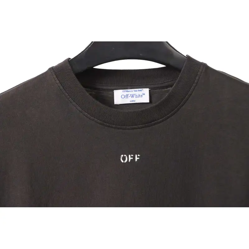 Off White Water-washed old man T-Shirt 0543