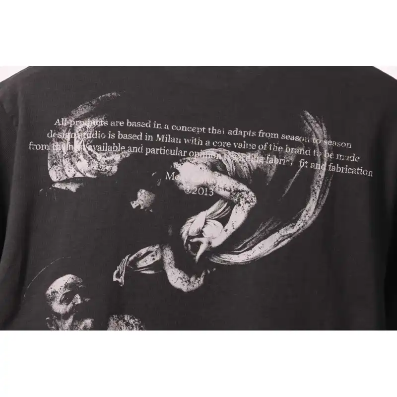 Off White Water-washed old man T-Shirt 0543