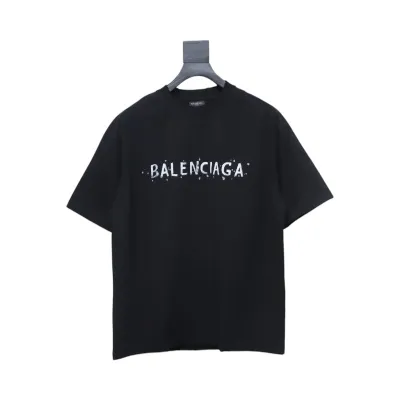 Balenciaga 25ss Double B hand-painted washed holes T-shirt 01