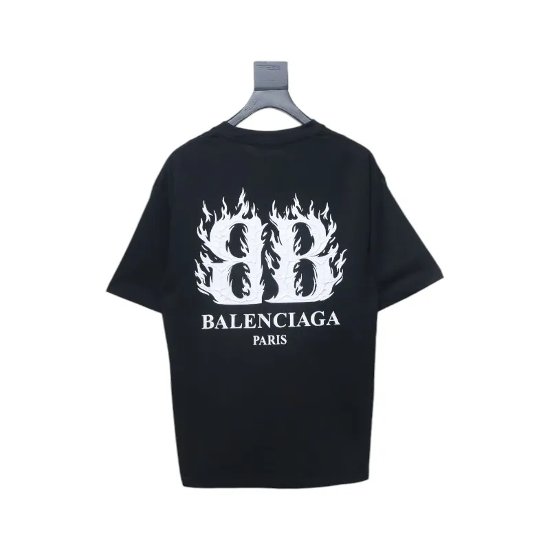 Balenciaga 25ss Flame Double B T-shirt