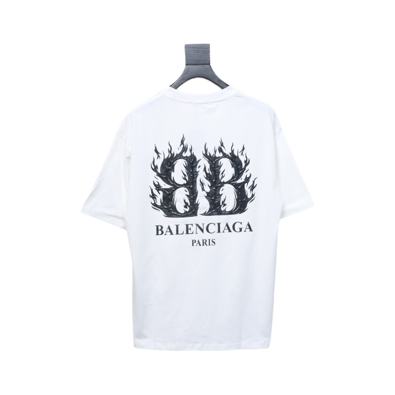Balenciaga 25ss Flame Double B T-shirt