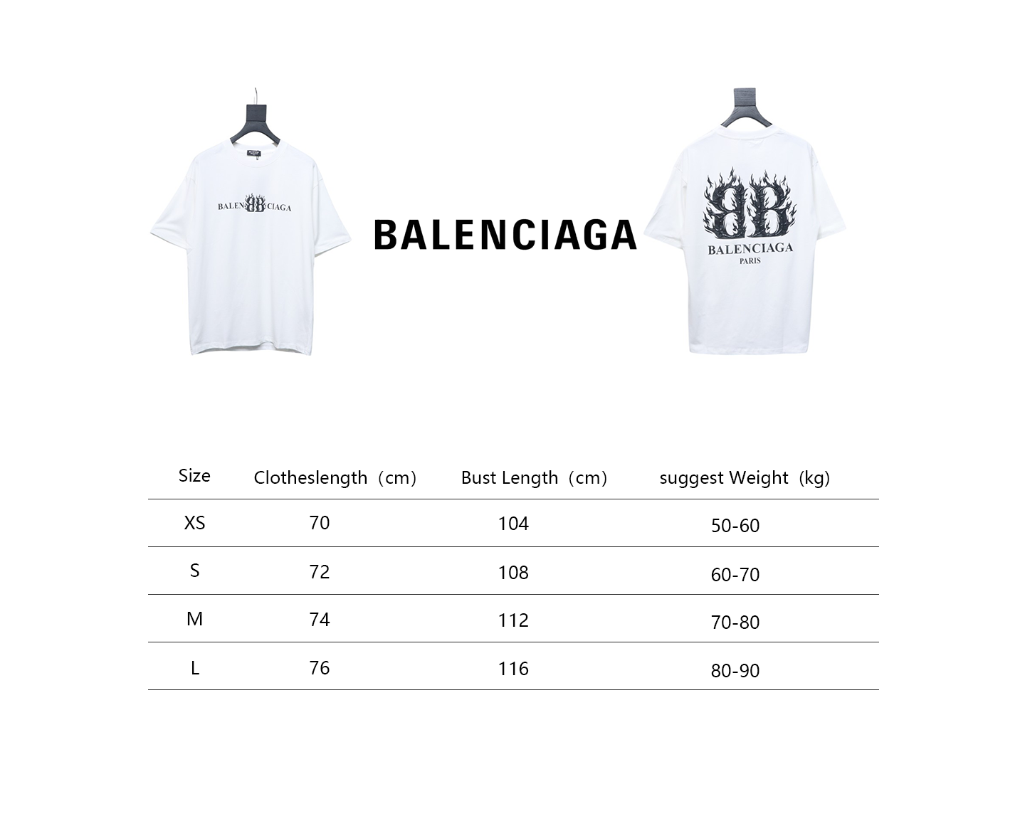 Balenciaga 25ss Flame Double B T-shirt