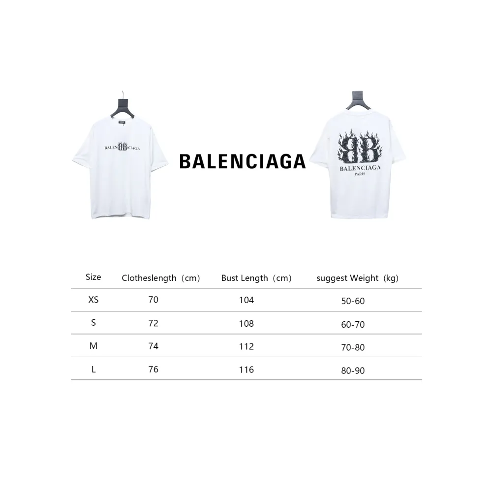 Balenciaga 25ss Flame Double B T-shirt
