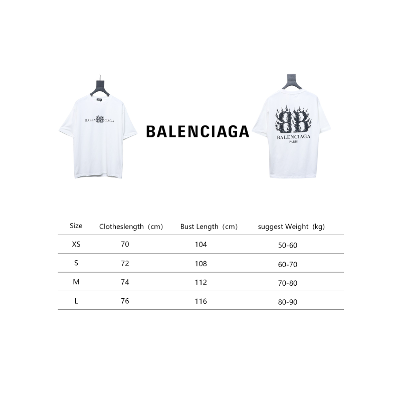 Balenciaga 25ss Flame Double B T-shirt