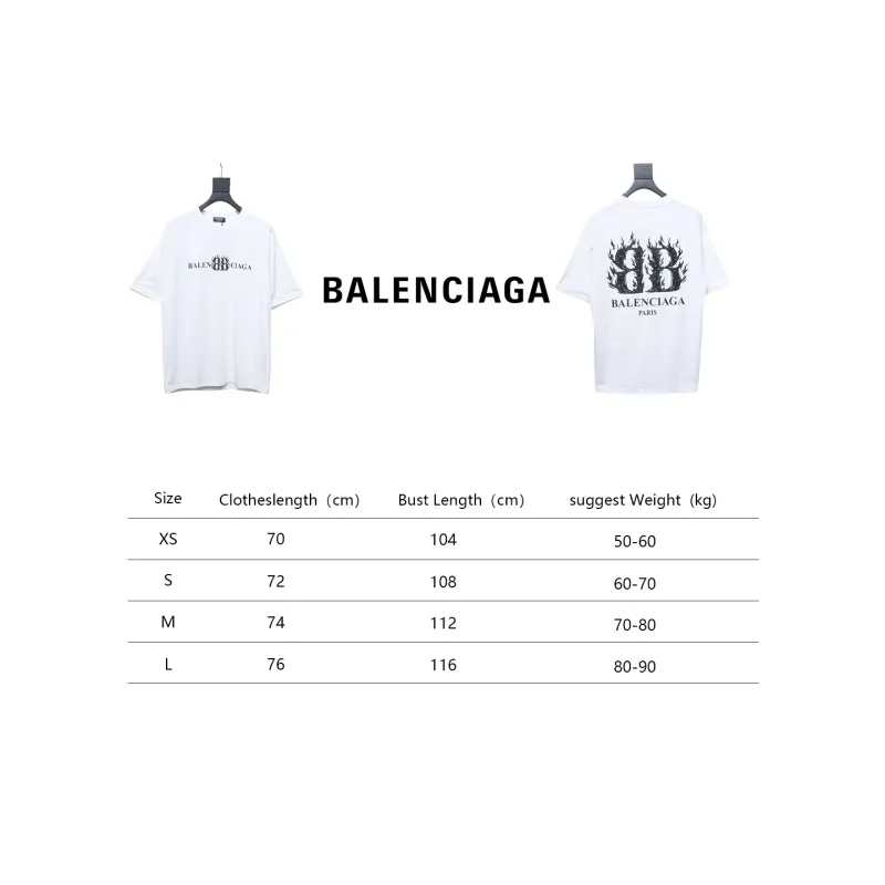 Balenciaga 25ss Flame Double B T-shirt
