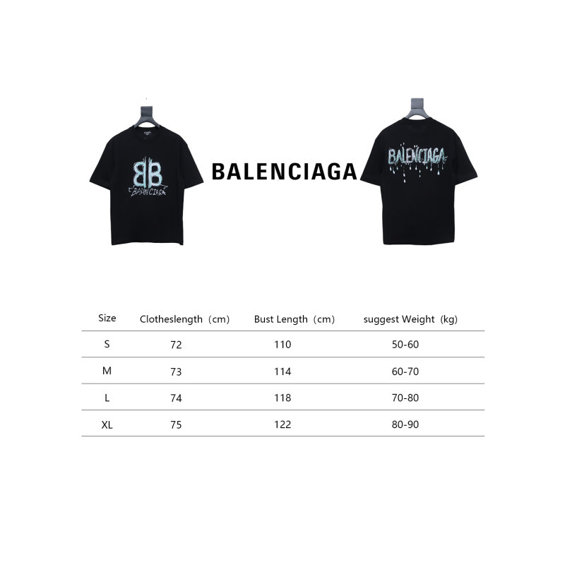 Balenciaga 25ss Hand-painted Letters T-shirt