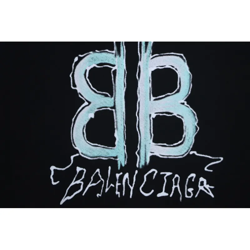 Balenciaga 25ss Hand-painted Letters T-shirt
