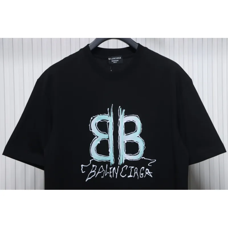 Balenciaga 25ss Hand-painted Letters T-shirt