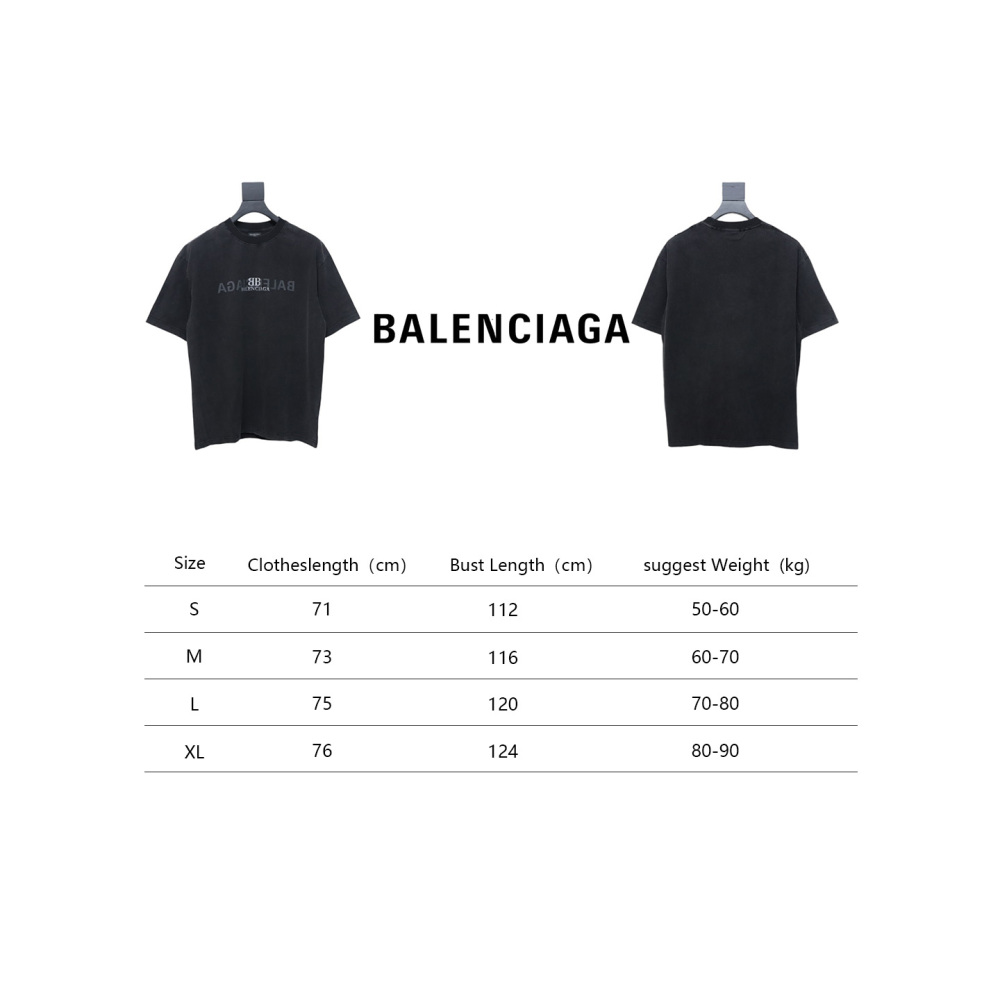 Balenciaga 25ss Reverse Letter Double B T-shirt